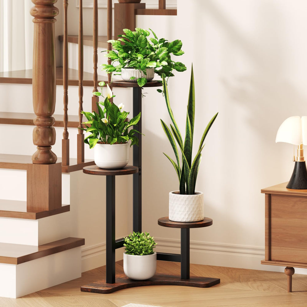 Homsorout plant stand in living room styled to add decorative storage