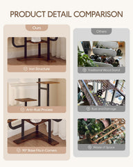 Homsorout plant stand in living room staging showing decorative display and space efficiency