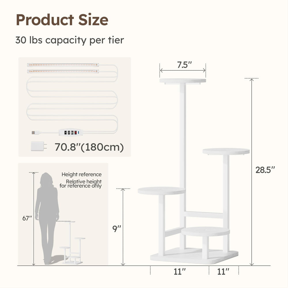 Homsorout plant stand next to plants to show scale and pot capacity