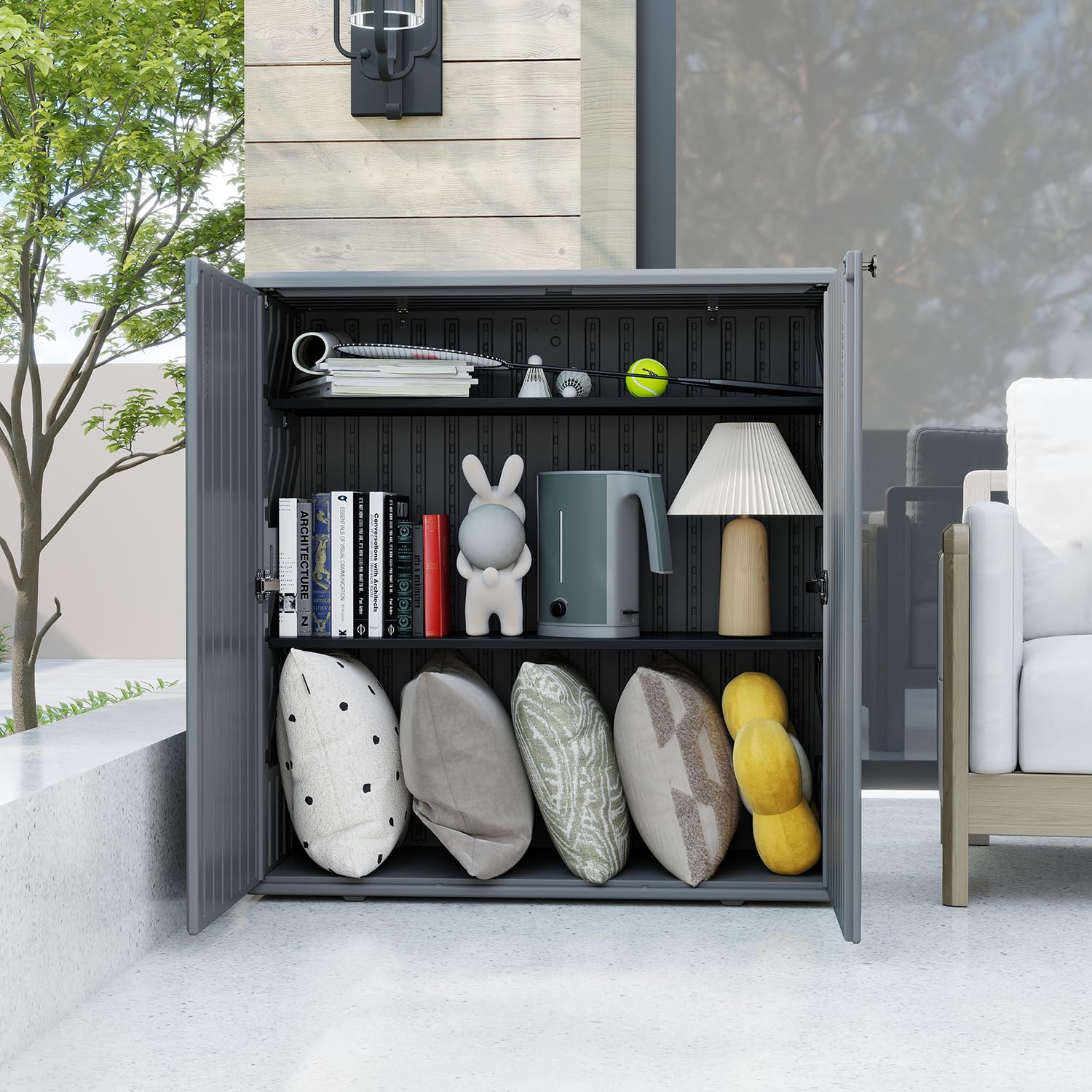 HOMSPARK assembled storage box with tools inside illustrating practical organization benefit
