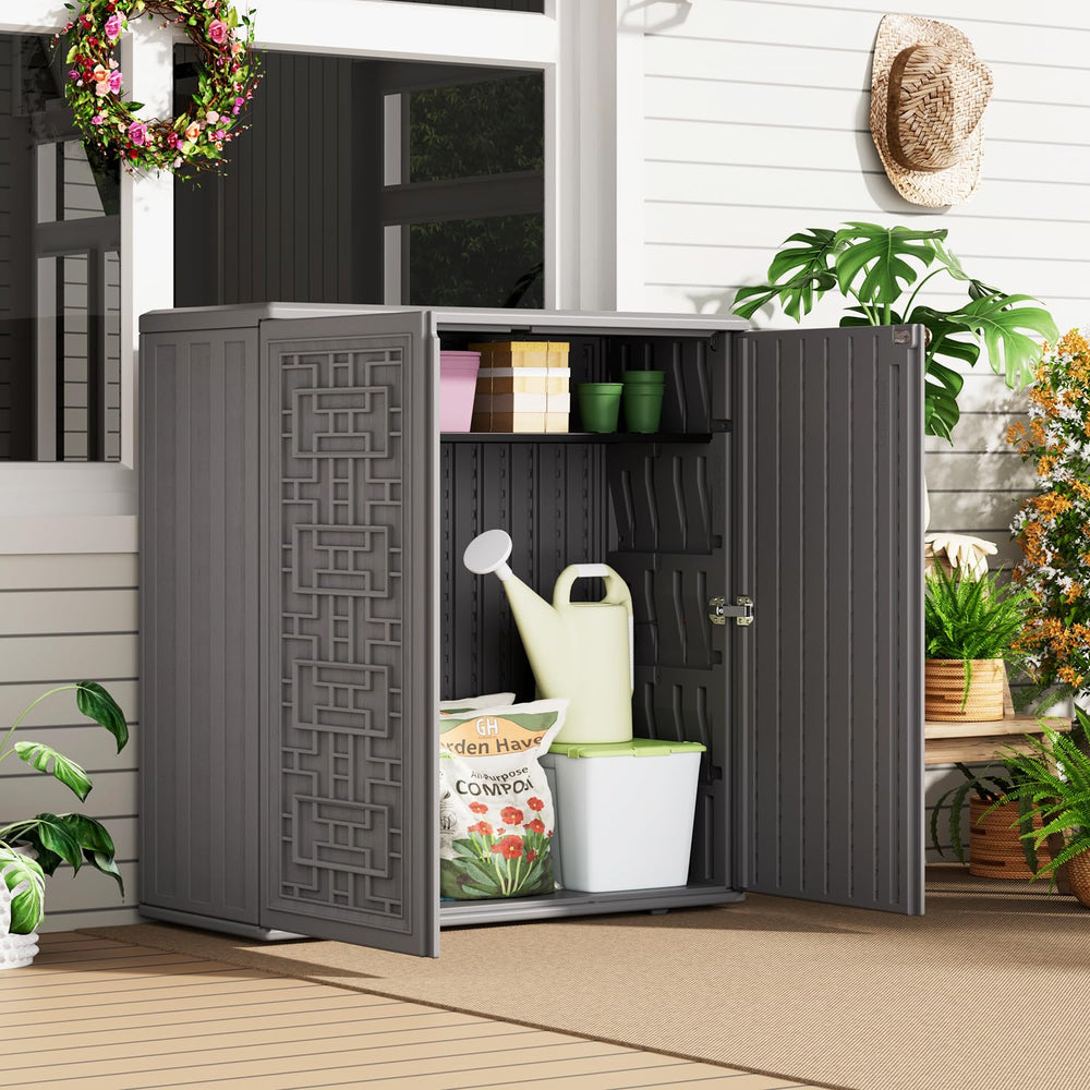 HOMSPARK doors open revealing interior shelf for organized storage benefit