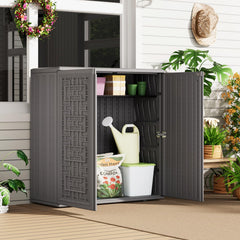 HOMSPARK doors open revealing interior shelf for organized storage benefit