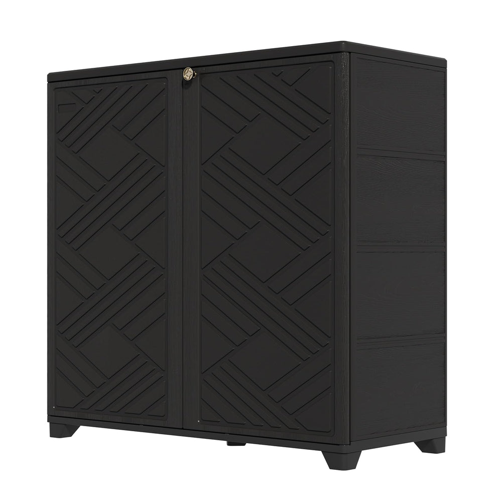 HOMSPARK front view closed doors showing compact storage benefit
