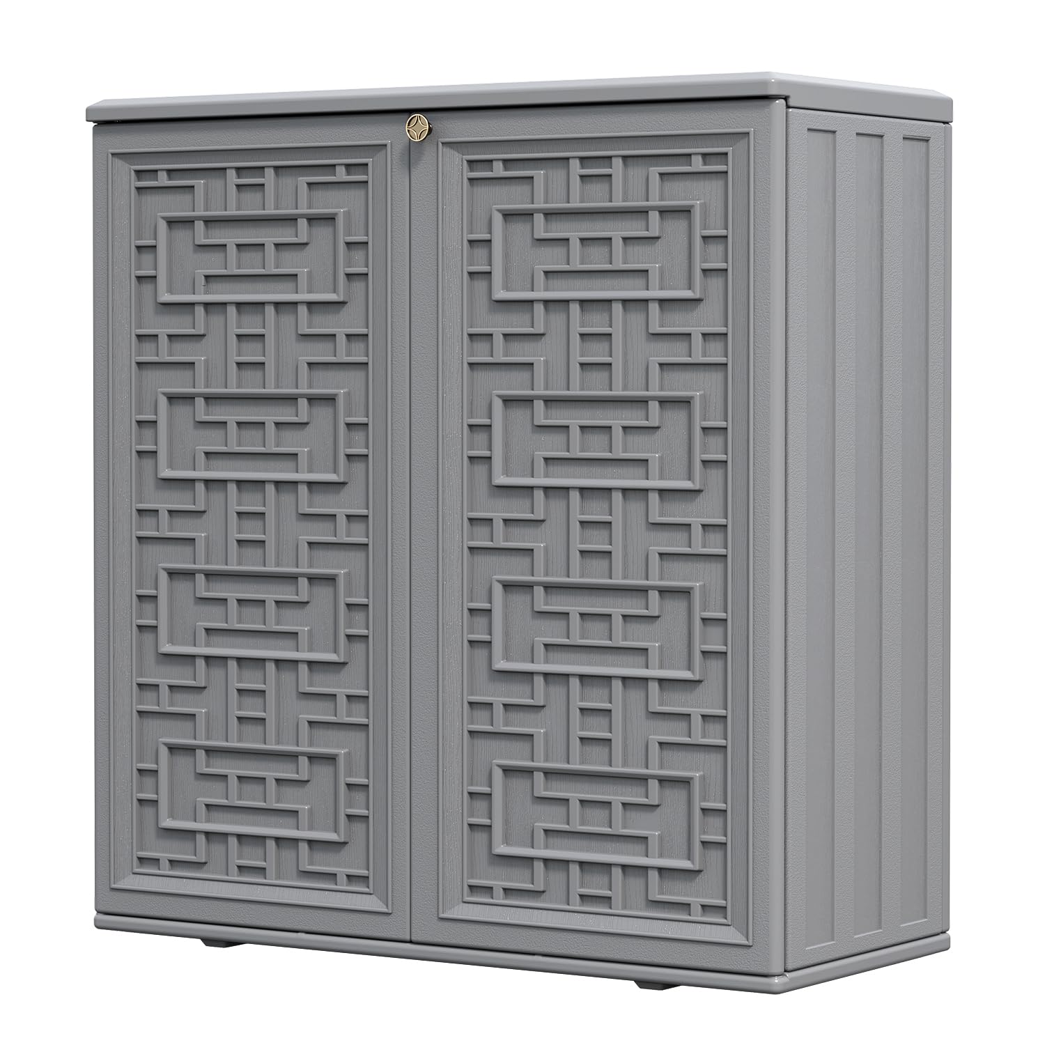 HOMSPARK front view of cabinet showing compact footprint and classic design benefit