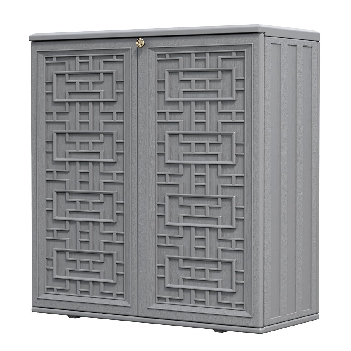 HOMSPARK front view of cabinet showing compact footprint and classic design benefit