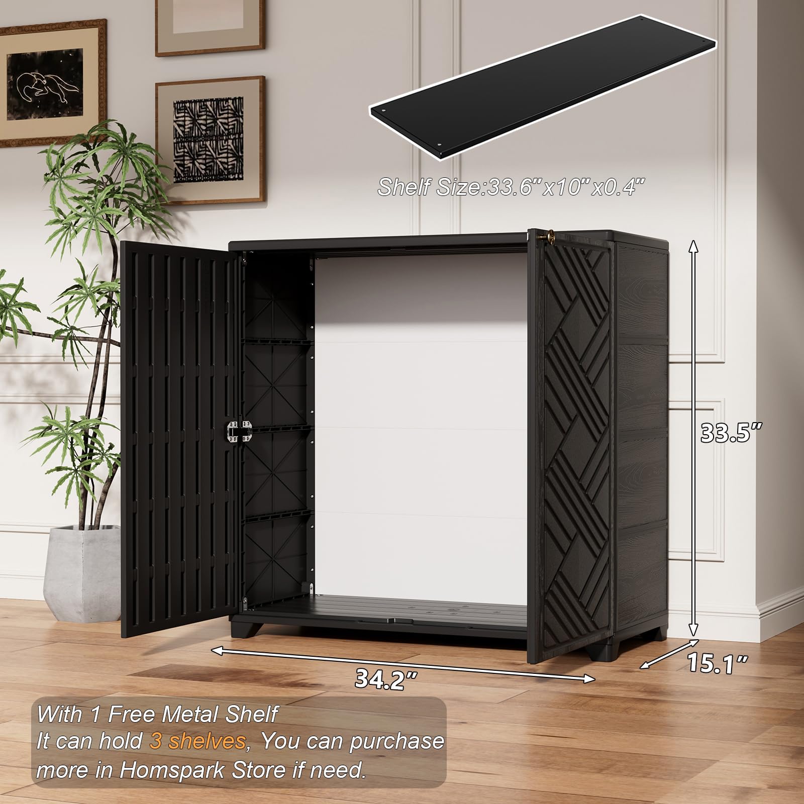 HOMSPARK on patio as decor and protection for stored items