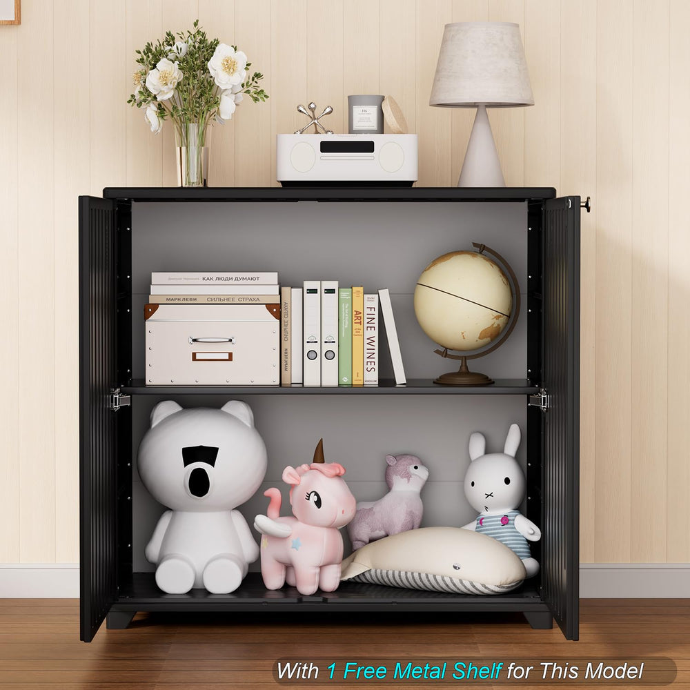HOMSPARK cabinet with garden tools inside for tidy outdoor organization