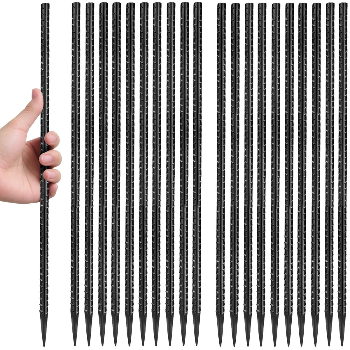 Homwin front packaging showing 24-pack stakes and heavy-duty value