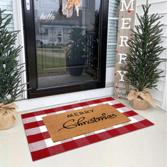 Homydecor coir mat close-up of coconut fibers highlighting effective dirt scraping