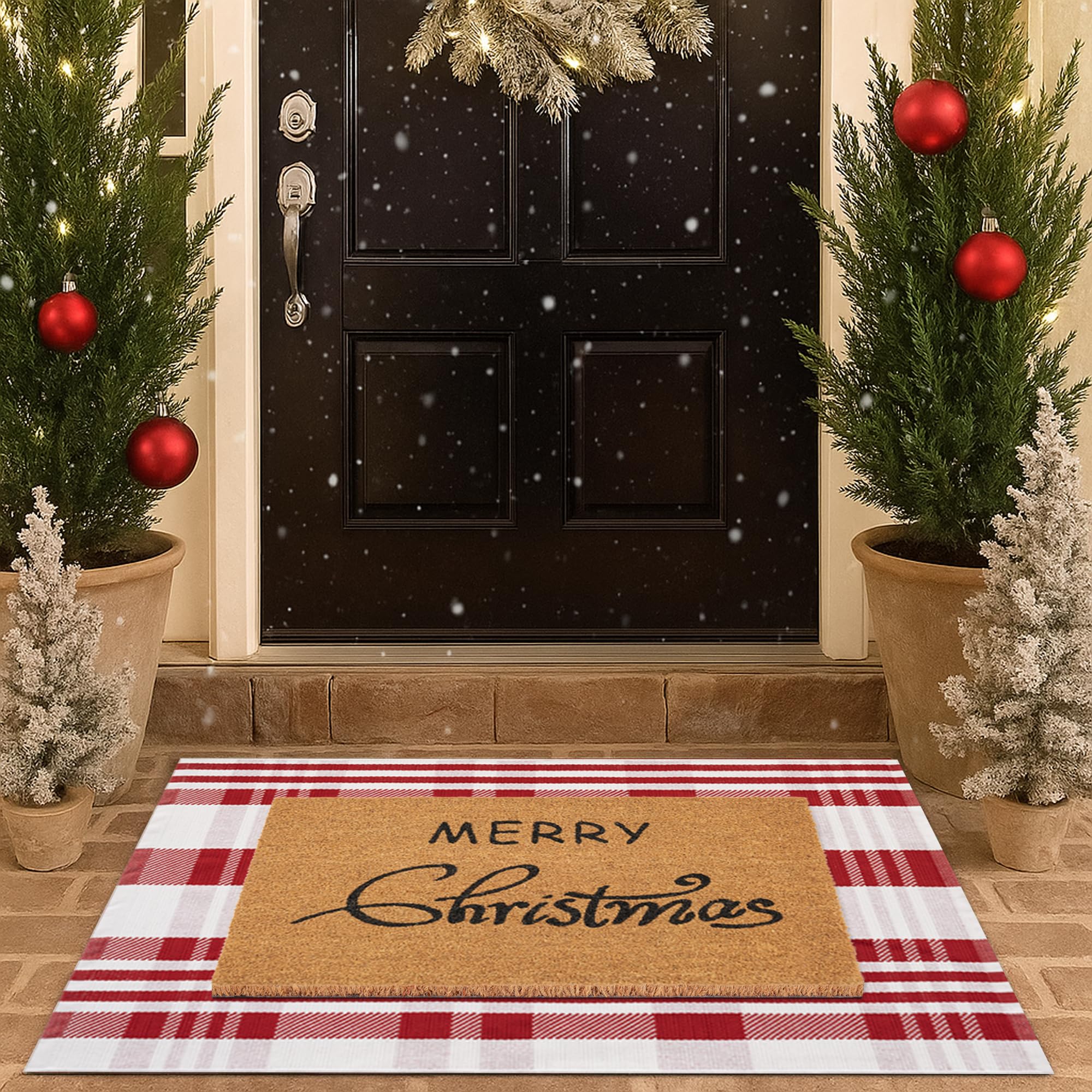 Homydecor combo on porch welcoming guests and protecting floors