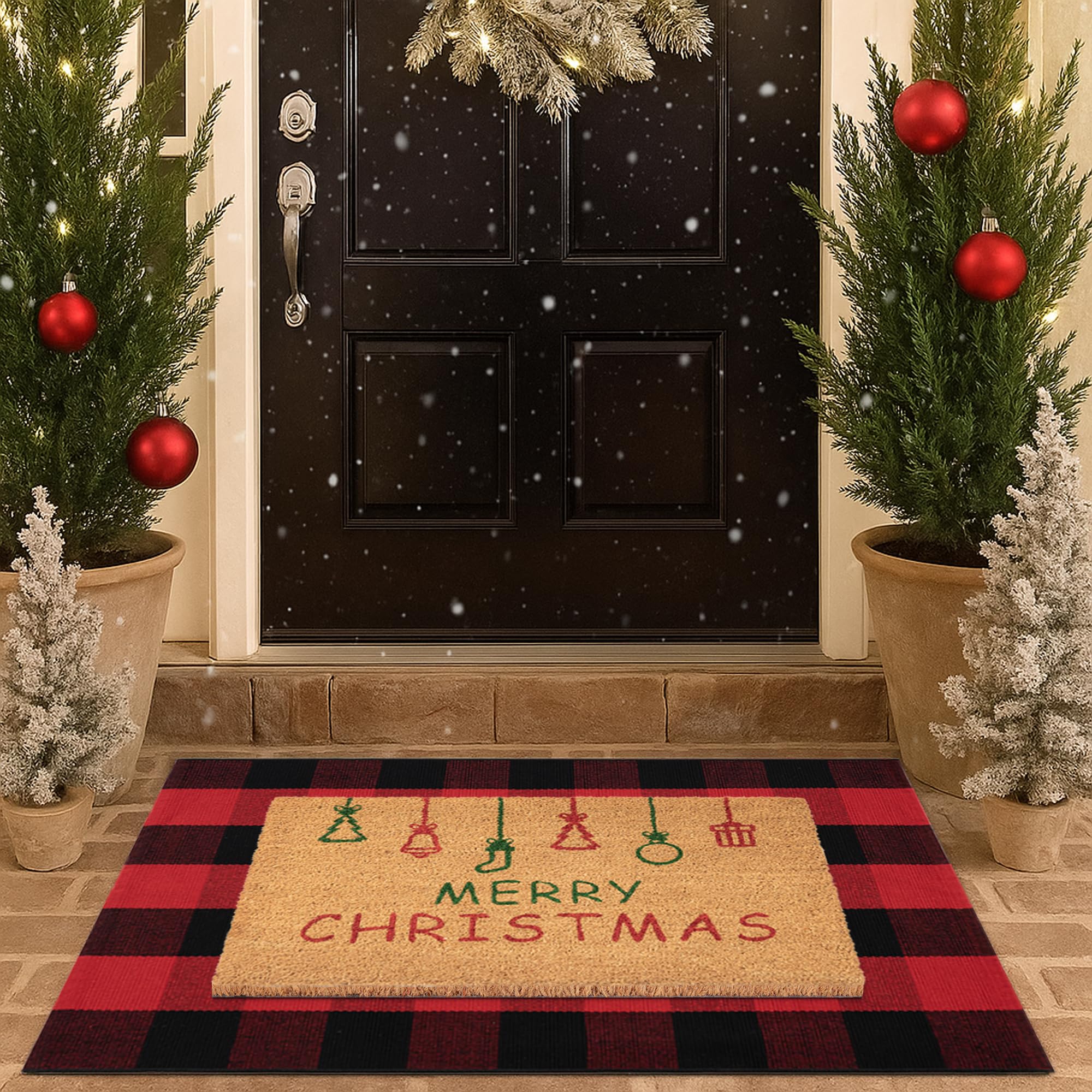 Homydecor layered mats on entry create stylish, functional doorstep appeal