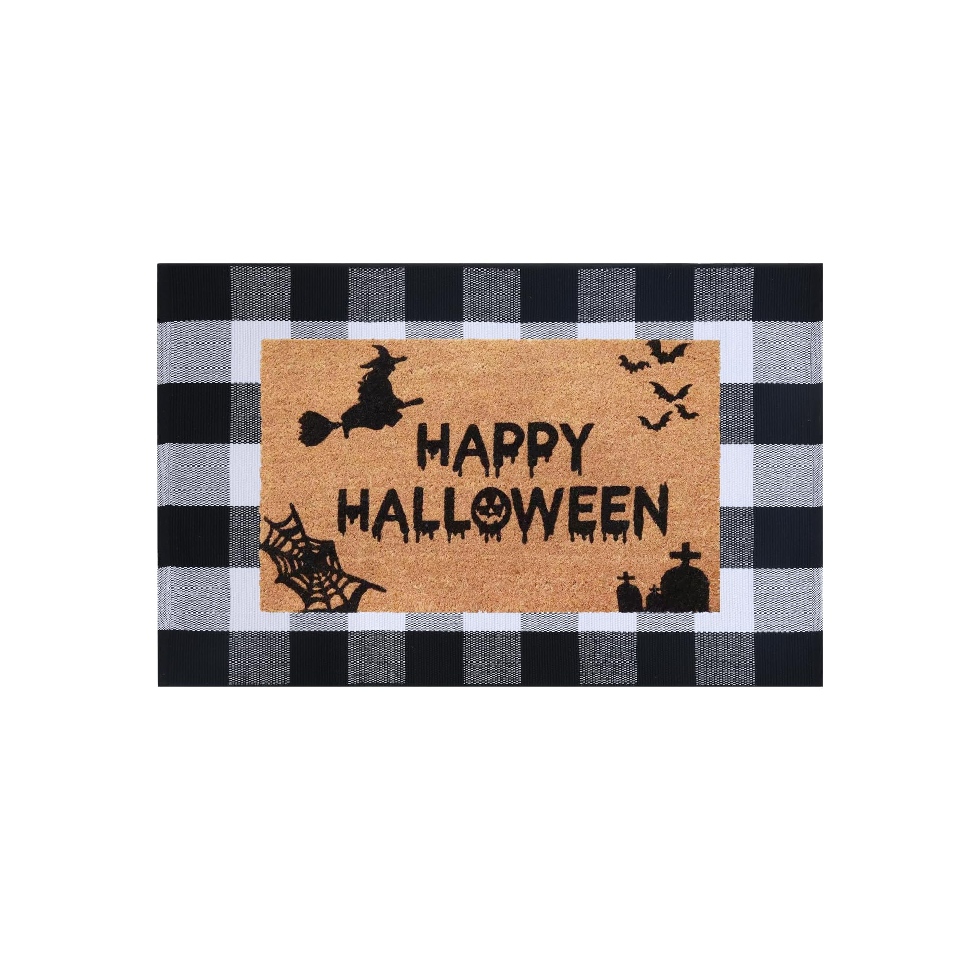 Homydecor lifestyle image of decorated entryway showing cohesive Halloween curb appeal