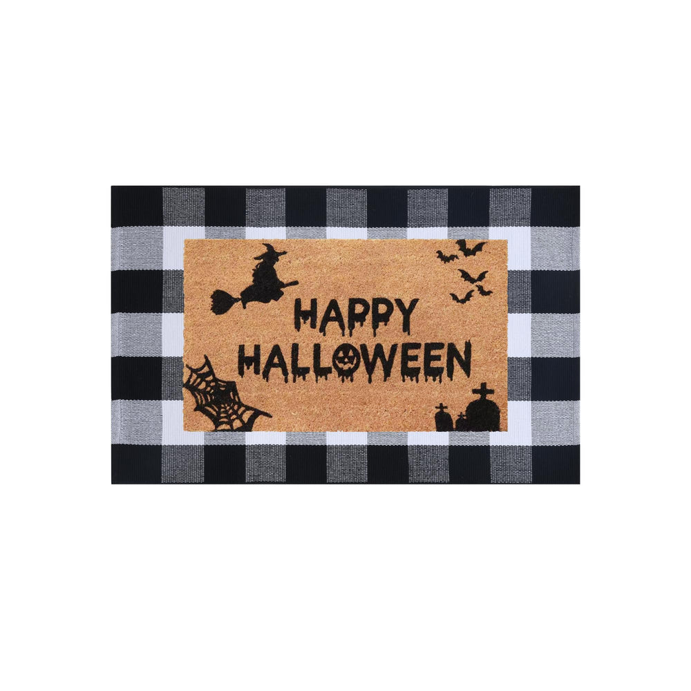Homydecor lifestyle image of decorated entryway showing cohesive Halloween curb appeal