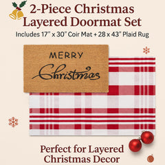 Homydecor red and white plaid rug pattern adding cozy color
