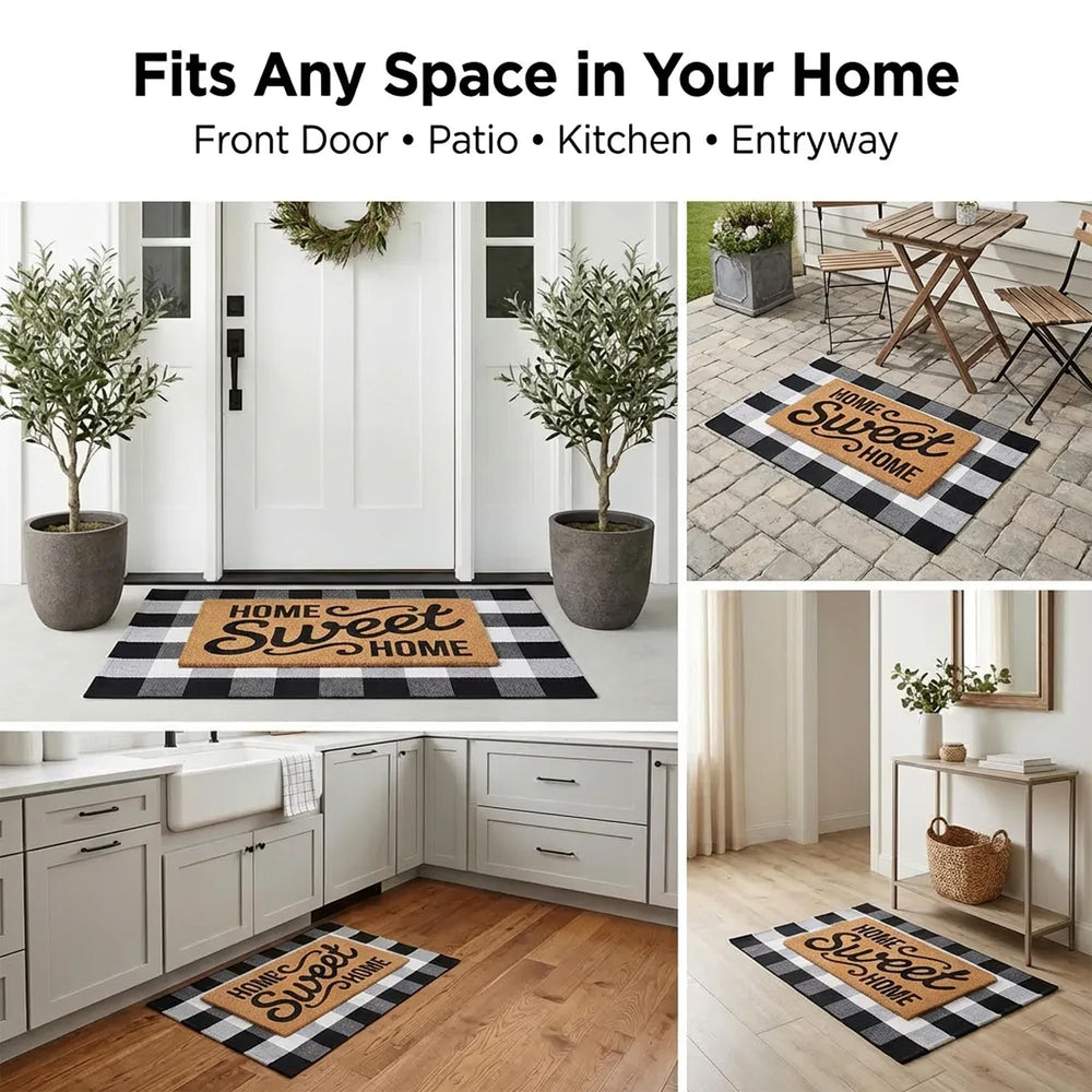 Homydecor cotton rug label indicating machine-washable care for easy cleaning and longevity