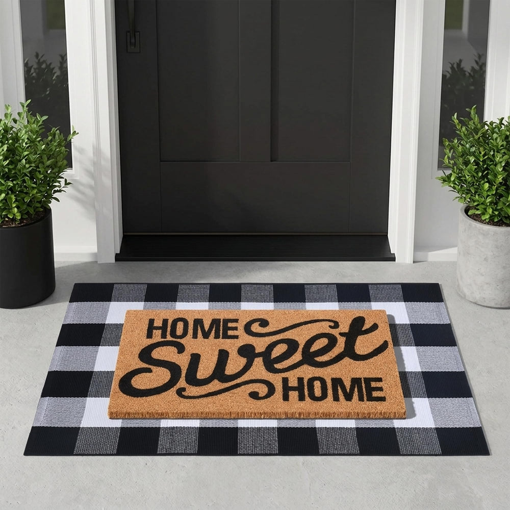 Homydecor layered mats styled with seasonal decor demonstrating versatile holiday and fall use