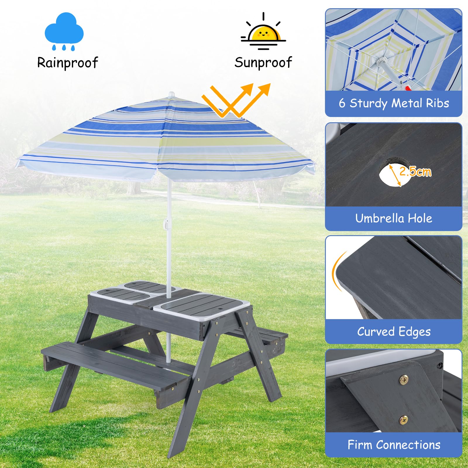 HONEY JOY bench detail showing joint strength and smooth finish for safety