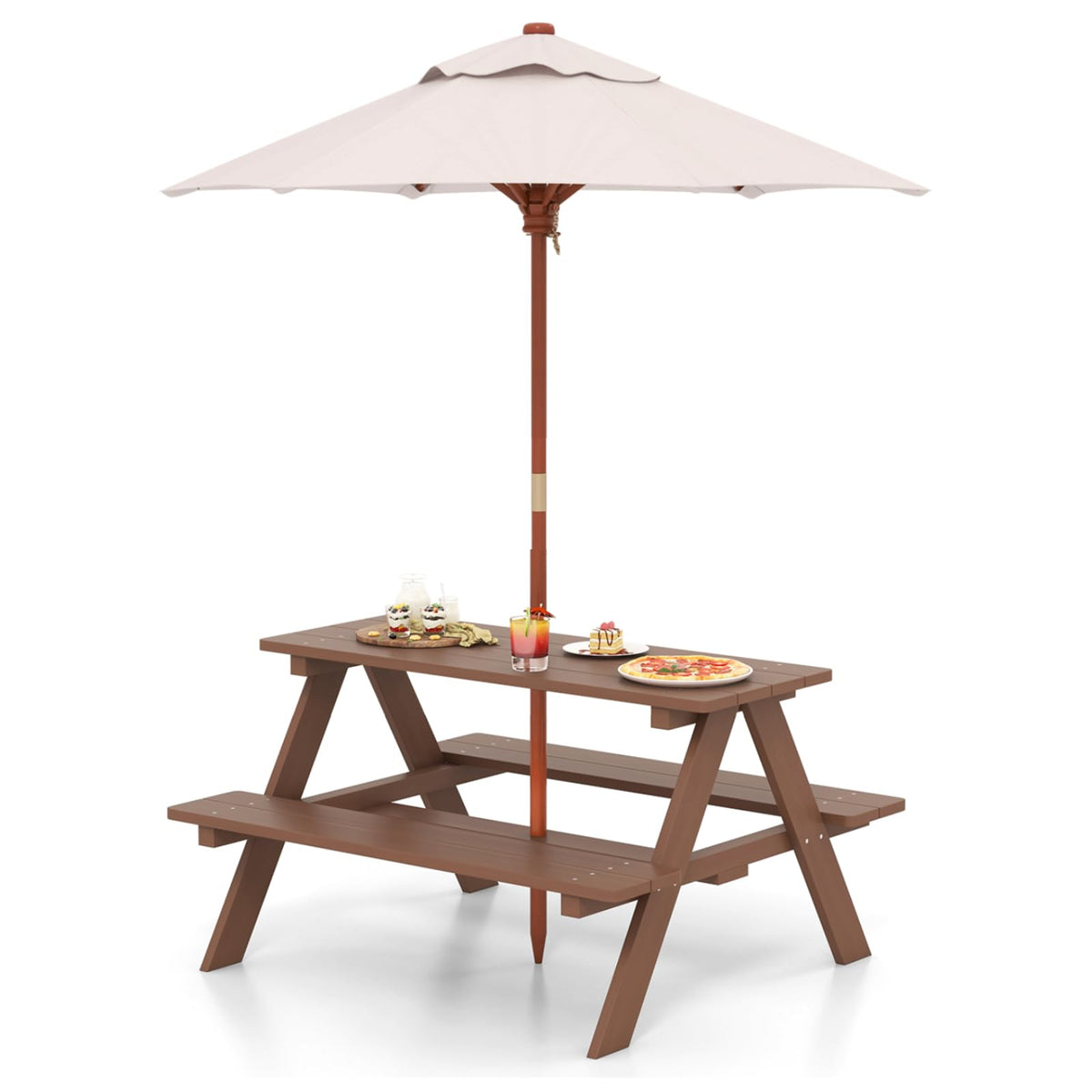 HONEY JOY front view of assembled table set showing compact child seating benefit