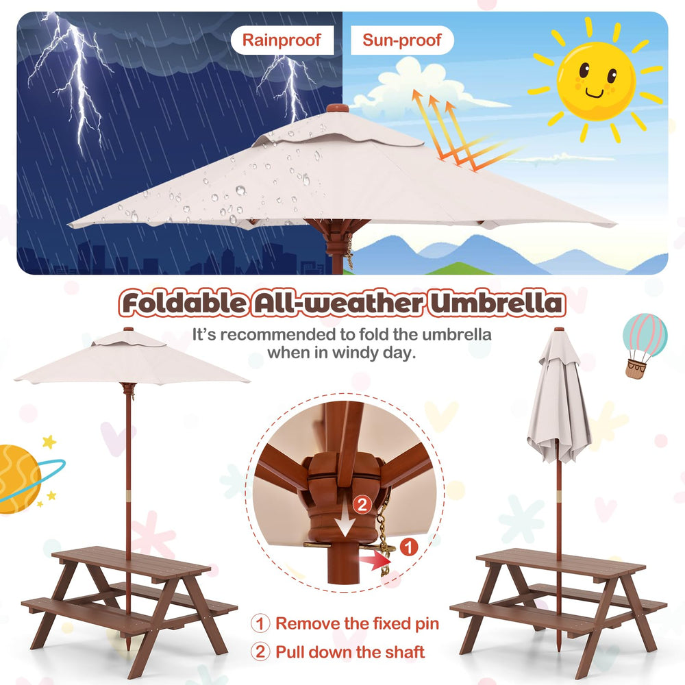 HONEY JOY children using table outdoors for snacks and crafts, encouraging social play