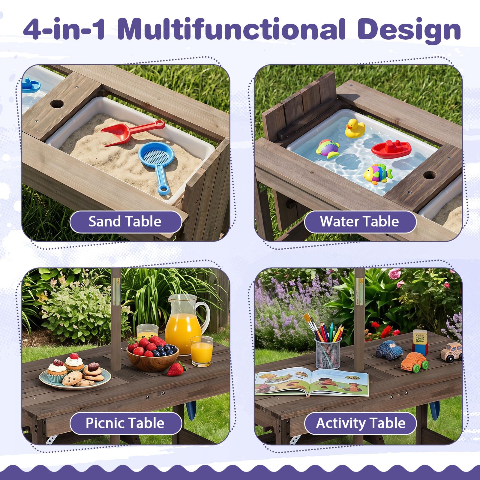 HONEY JOY removable plastic insert used for sand and water play for easy cleanup
