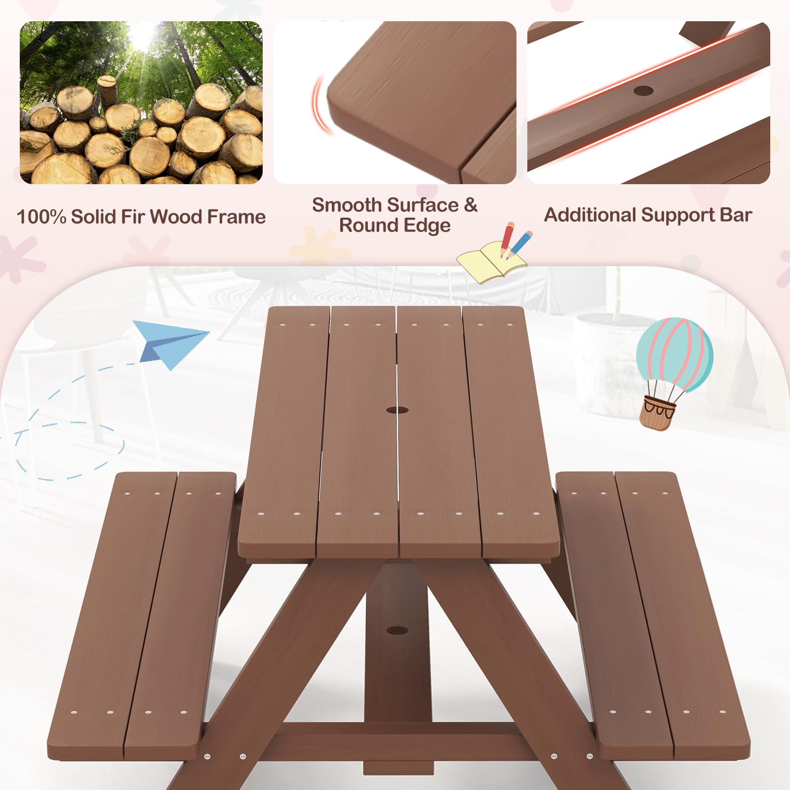 HONEY JOY umbrella pole with pointed tip for secure outdoor insertion benefit