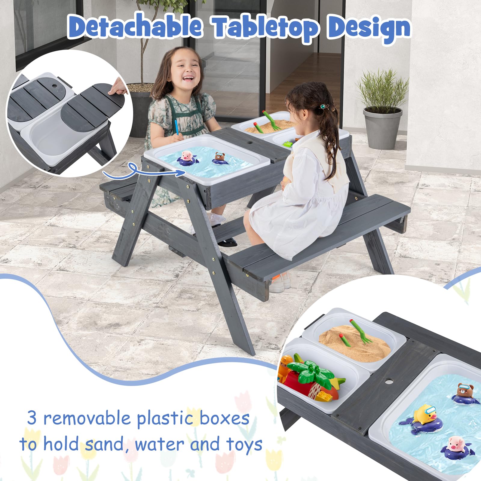 HONEY JOY water-play tubs with toys providing splash-friendly fun