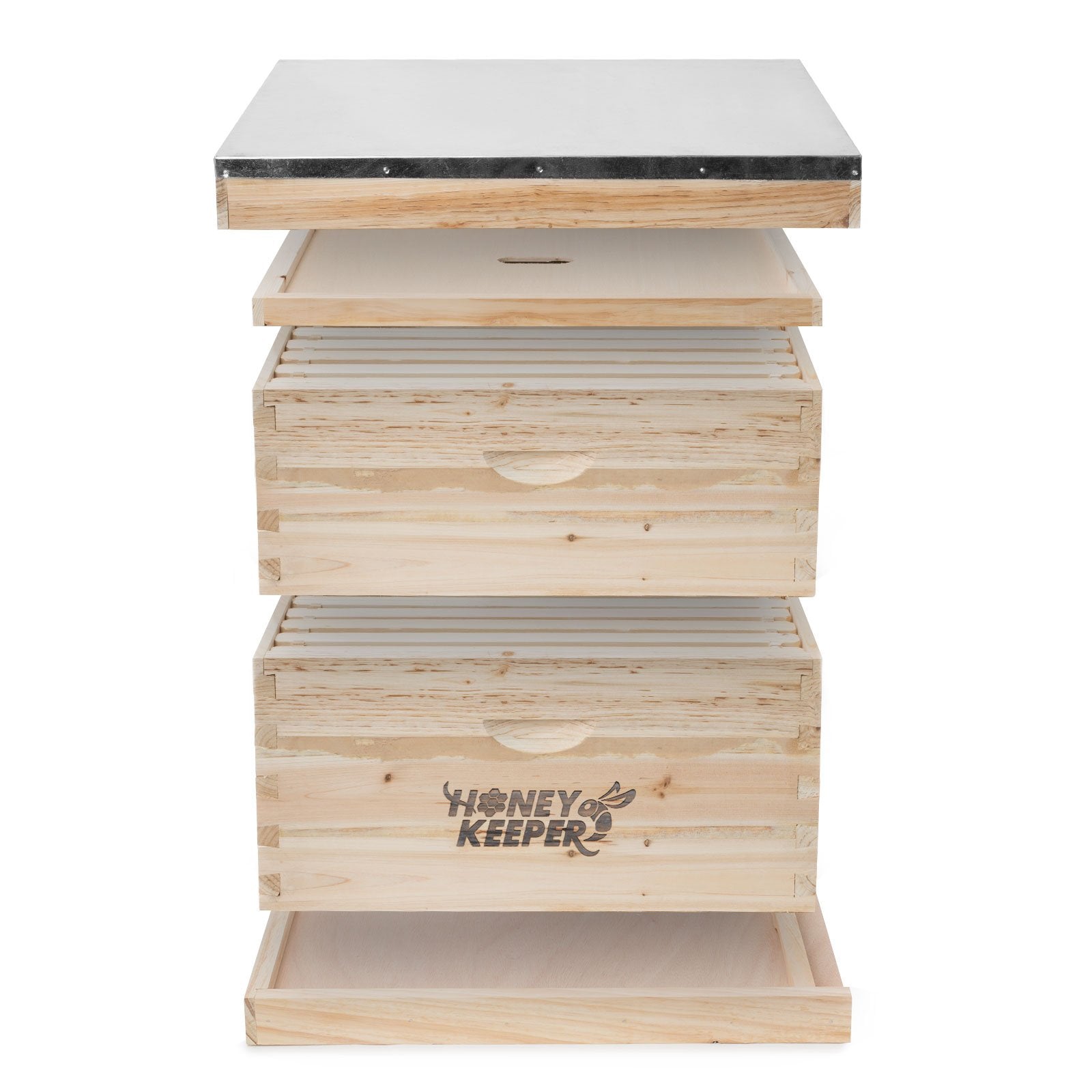 Honey Keeper ten deep and ten medium frames with plastic foundations guiding comb