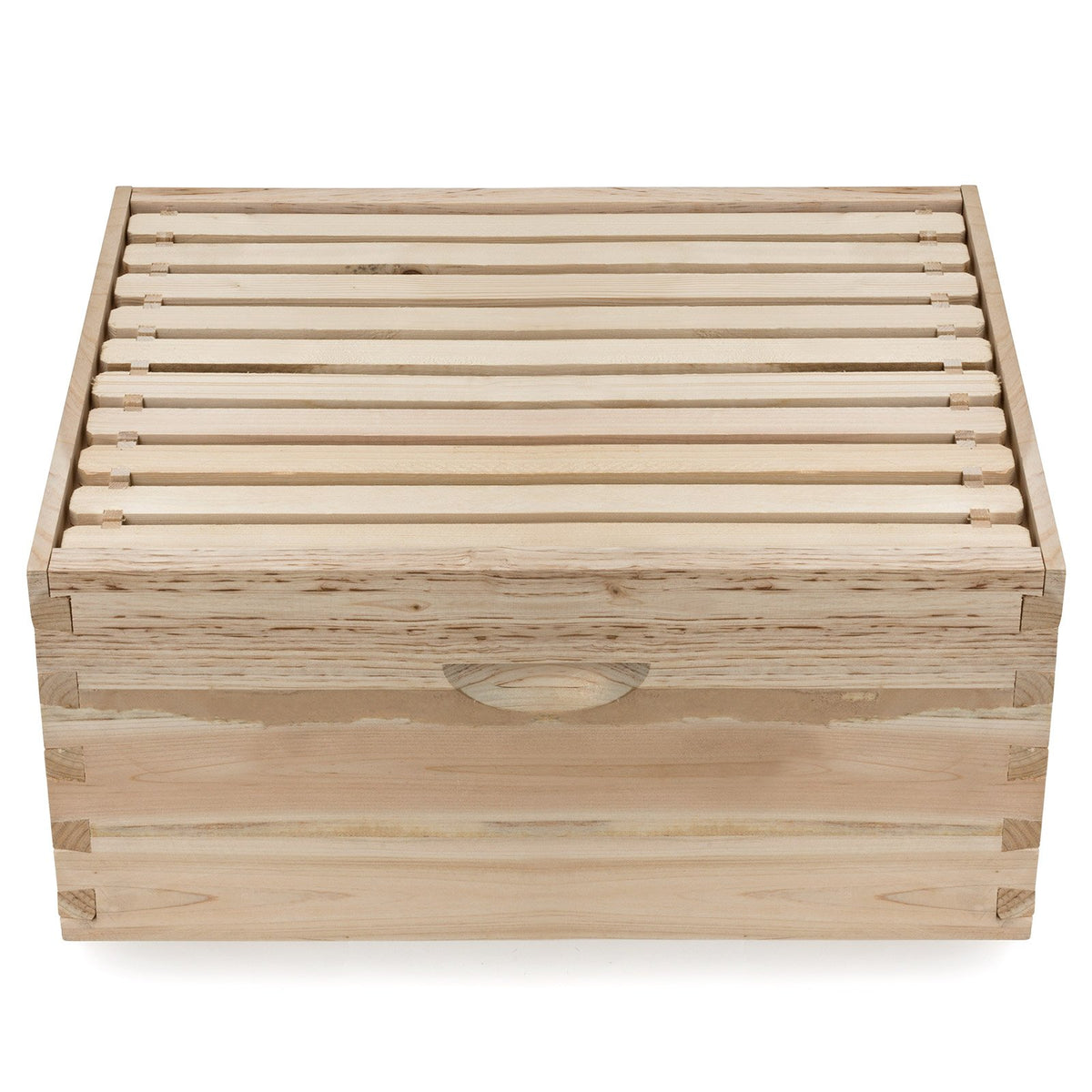 Honey Keeper front view of super box showing fit and finish for reliable stacking