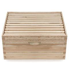 Honey Keeper front view of super box showing fit and finish for reliable stacking