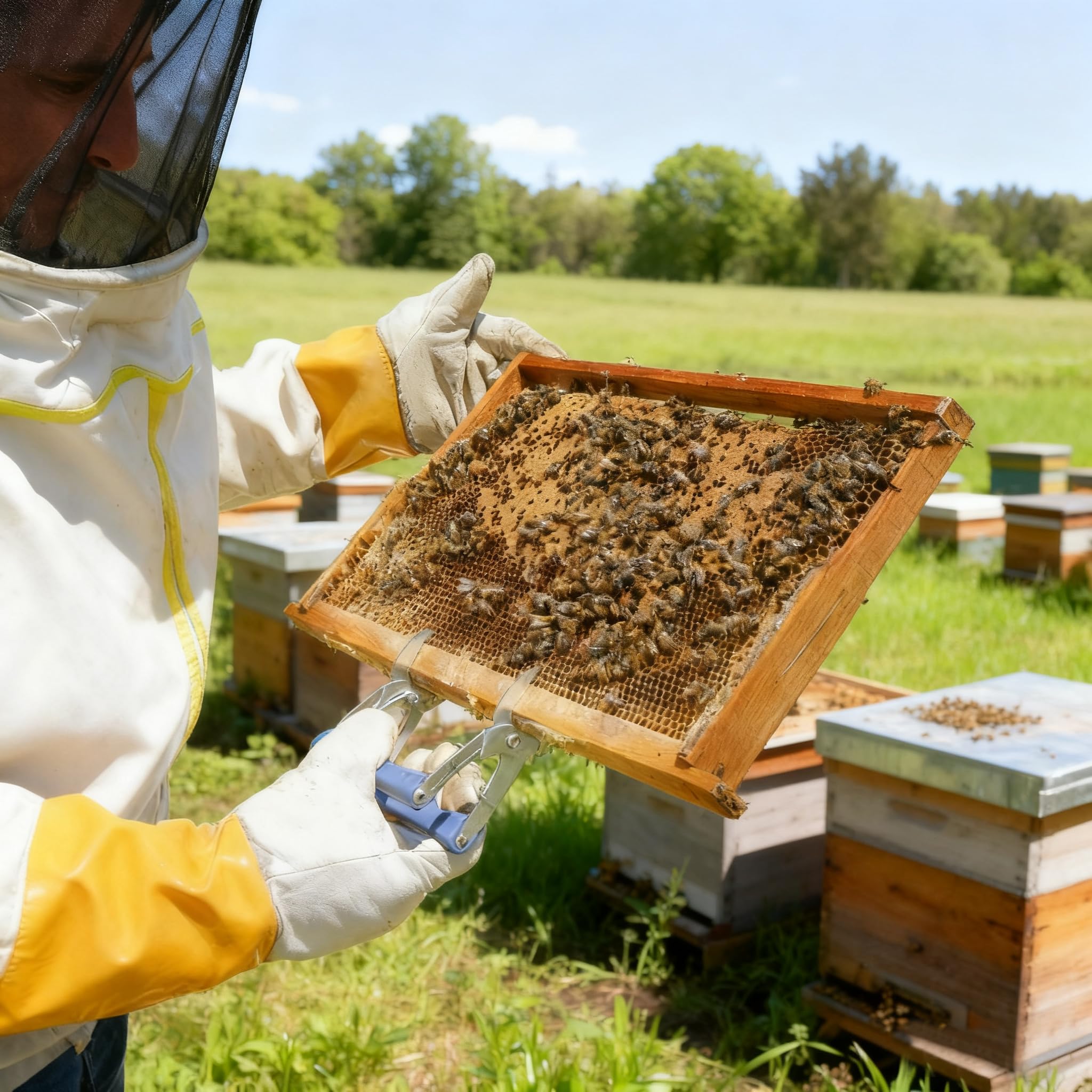 Honey Lake beekeeper assembling frames demonstrating easy installation
