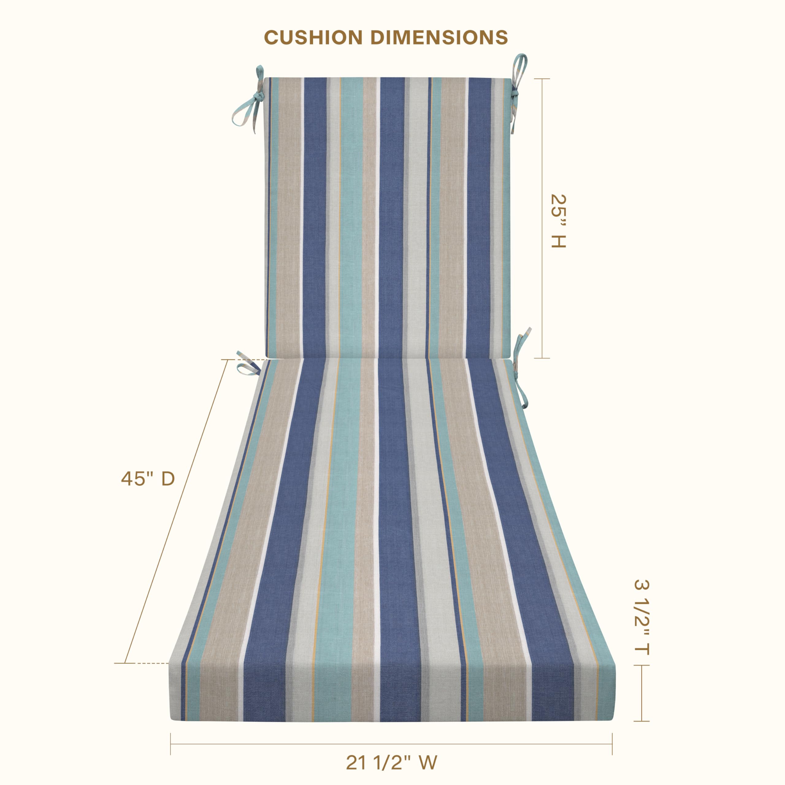 Honeycomb chaise cushion on patio setting demonstrating comfortable outdoor lounging