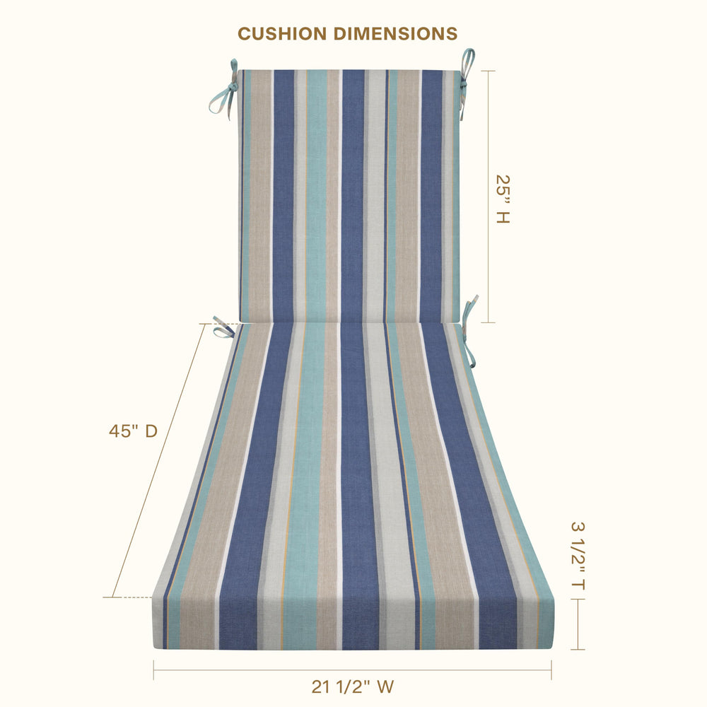 Honeycomb chaise cushion on patio setting demonstrating comfortable outdoor lounging