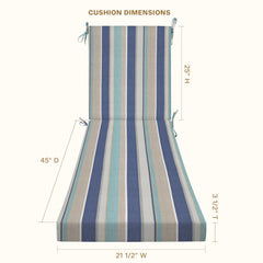 Honeycomb chaise cushion on patio setting demonstrating comfortable outdoor lounging