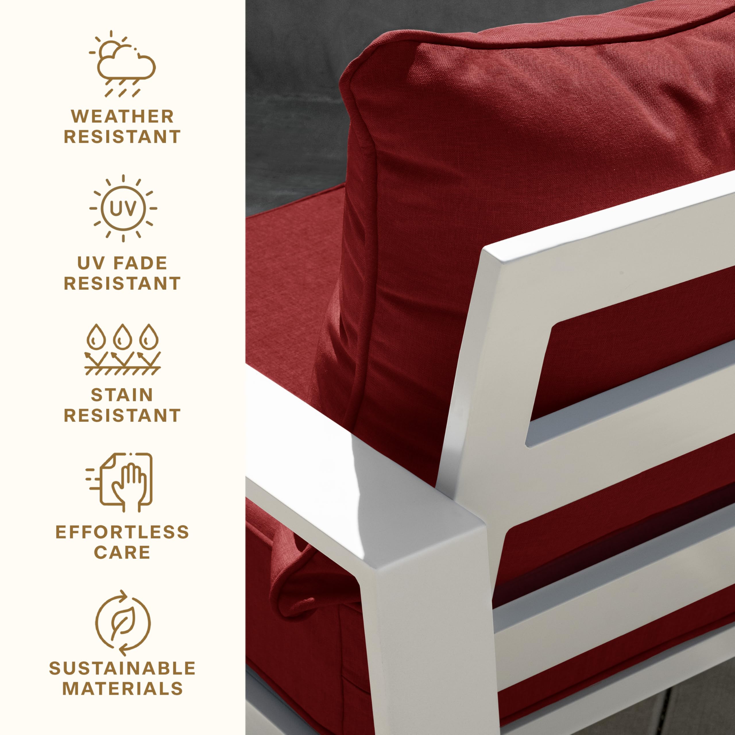 Honeycomb cushions styled on patio chairs showing enhanced outdoor seating comfort