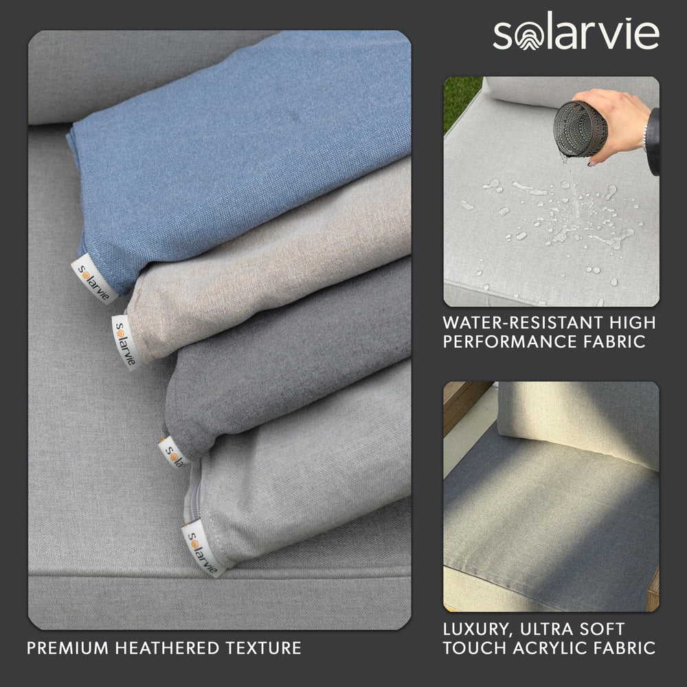 Honeycomb seat cushion staged on loveseat demonstrating fit and visual upgrade