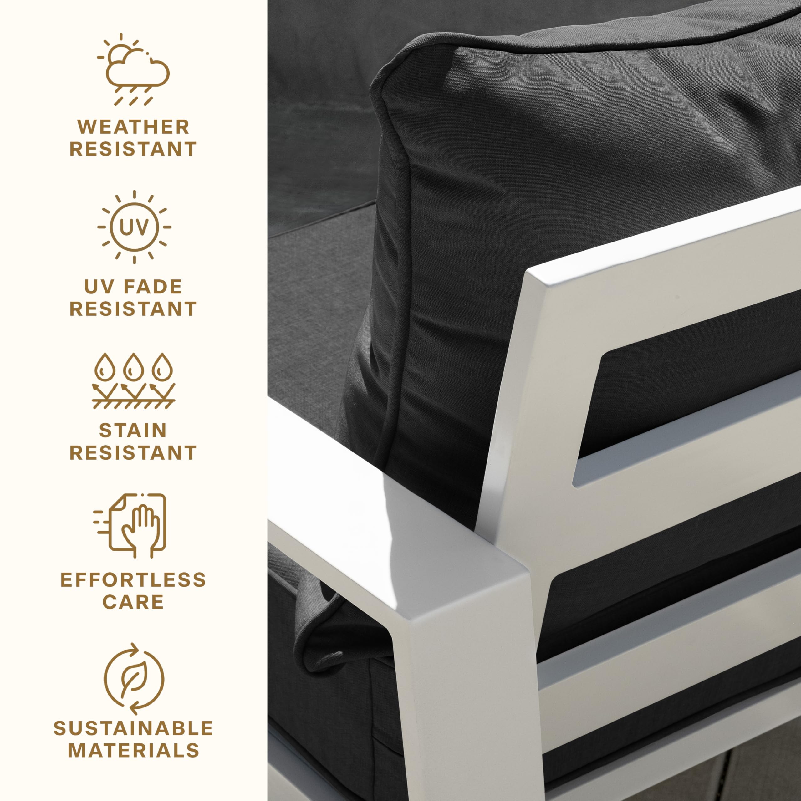 Honeycomb seat cushion on patio chair illustrating comfort and outdoor suitability