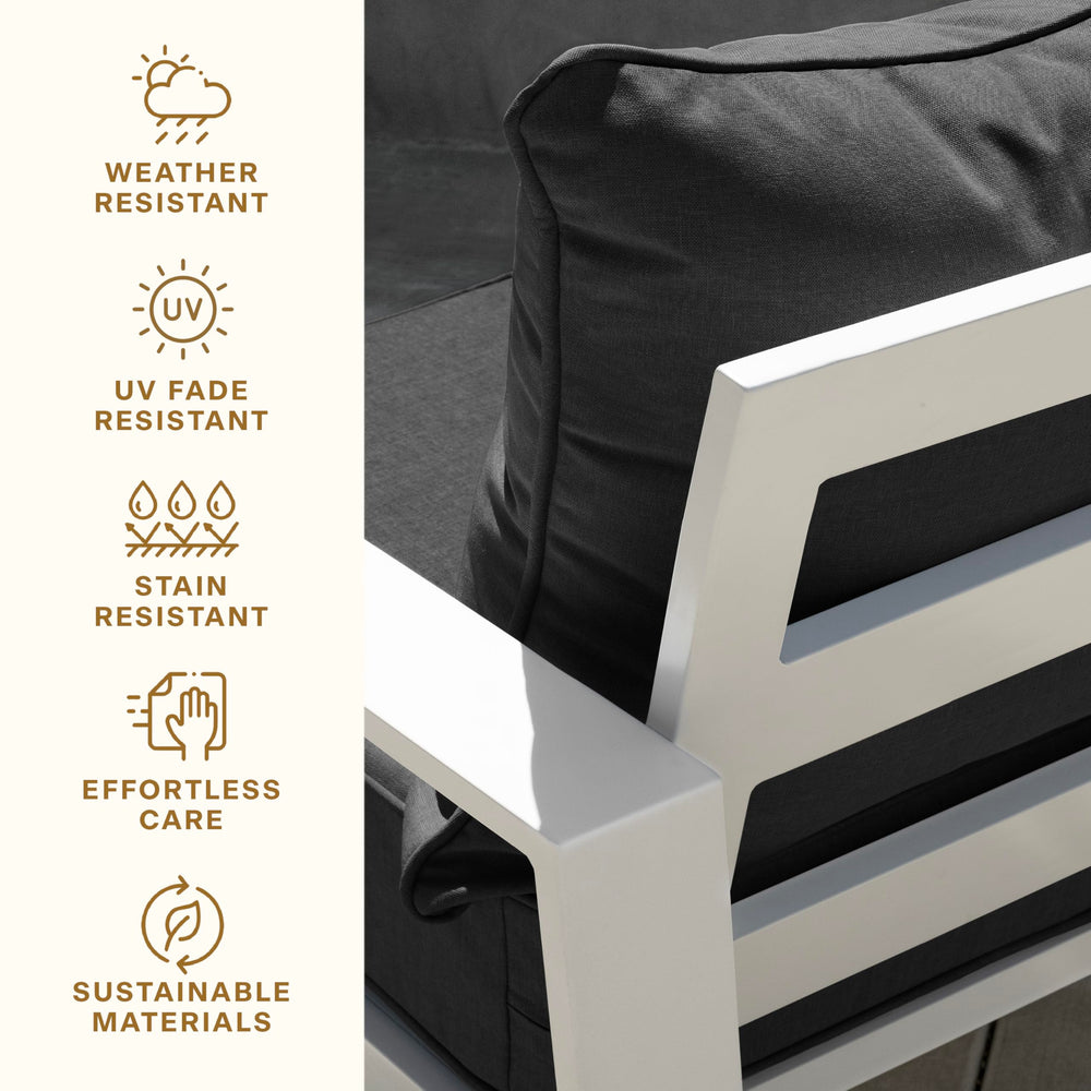 Honeycomb seat cushion on patio chair illustrating comfort and outdoor suitability