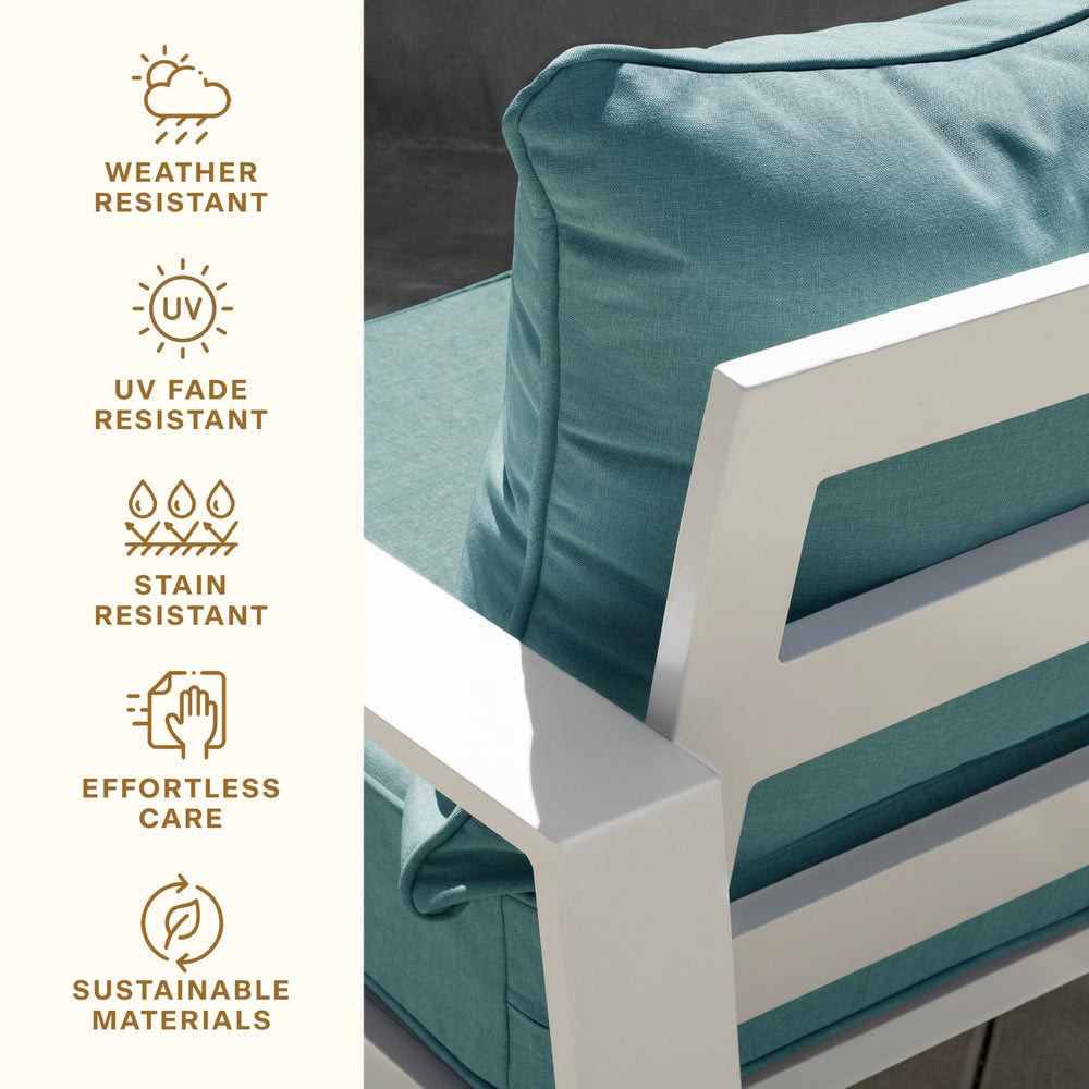 Honeycomb seat cushion beside a ruler illustrating 24 by 23 inch dimensions