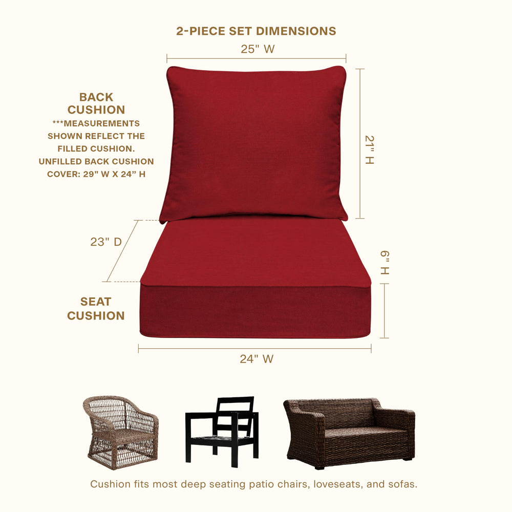 Honeycomb cushion beside tape measure showing 24 by 23 inch seat dimensions