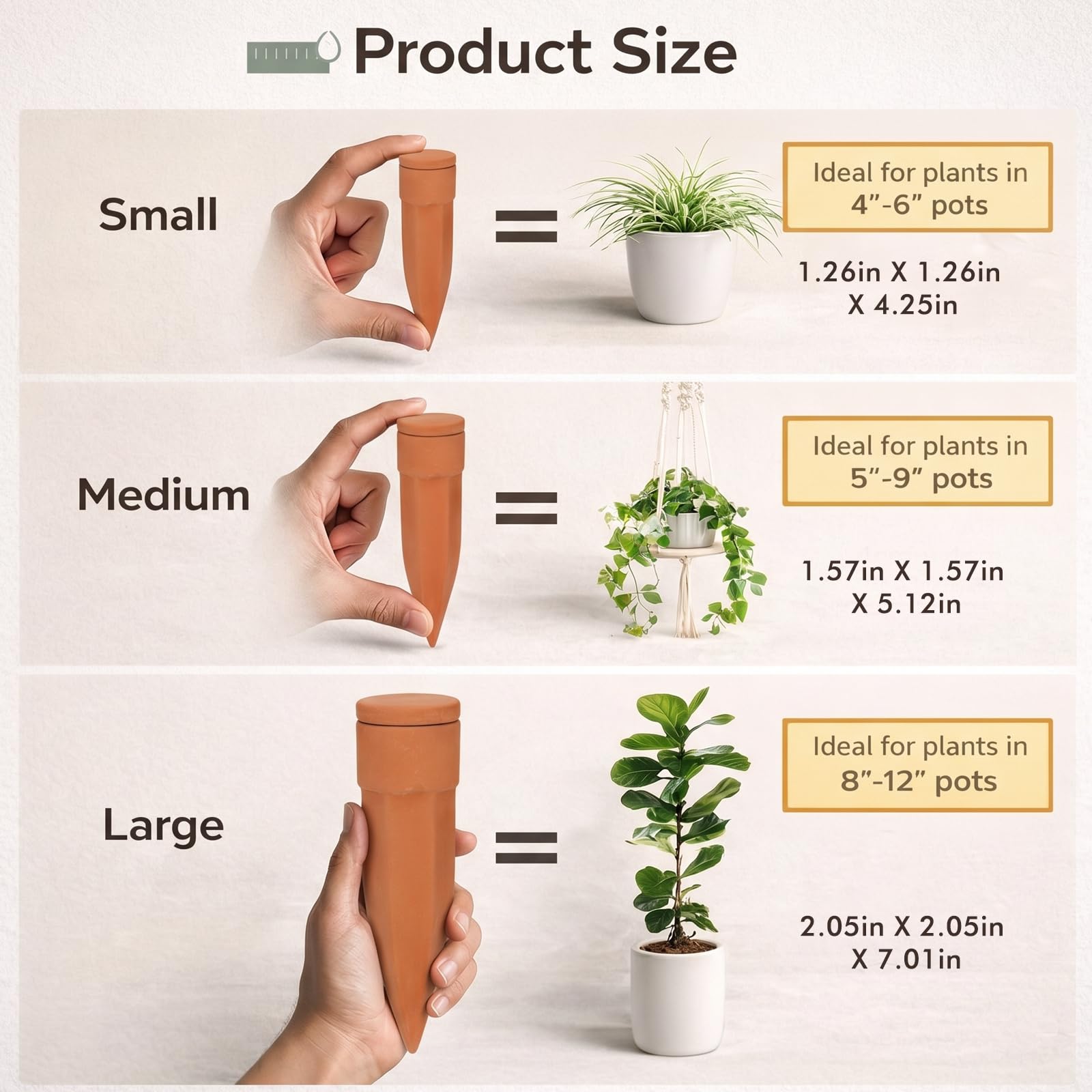 Honeydak installed in potted plant demonstrating root-zone watering benefit