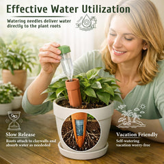 Honeydak connected to inverted bottle for extended vacation watering