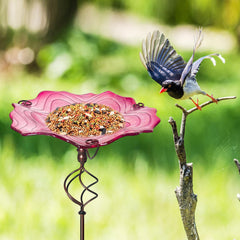 HONGLAND birdbath placed in garden showing how it enhances patio and yard atmosphere