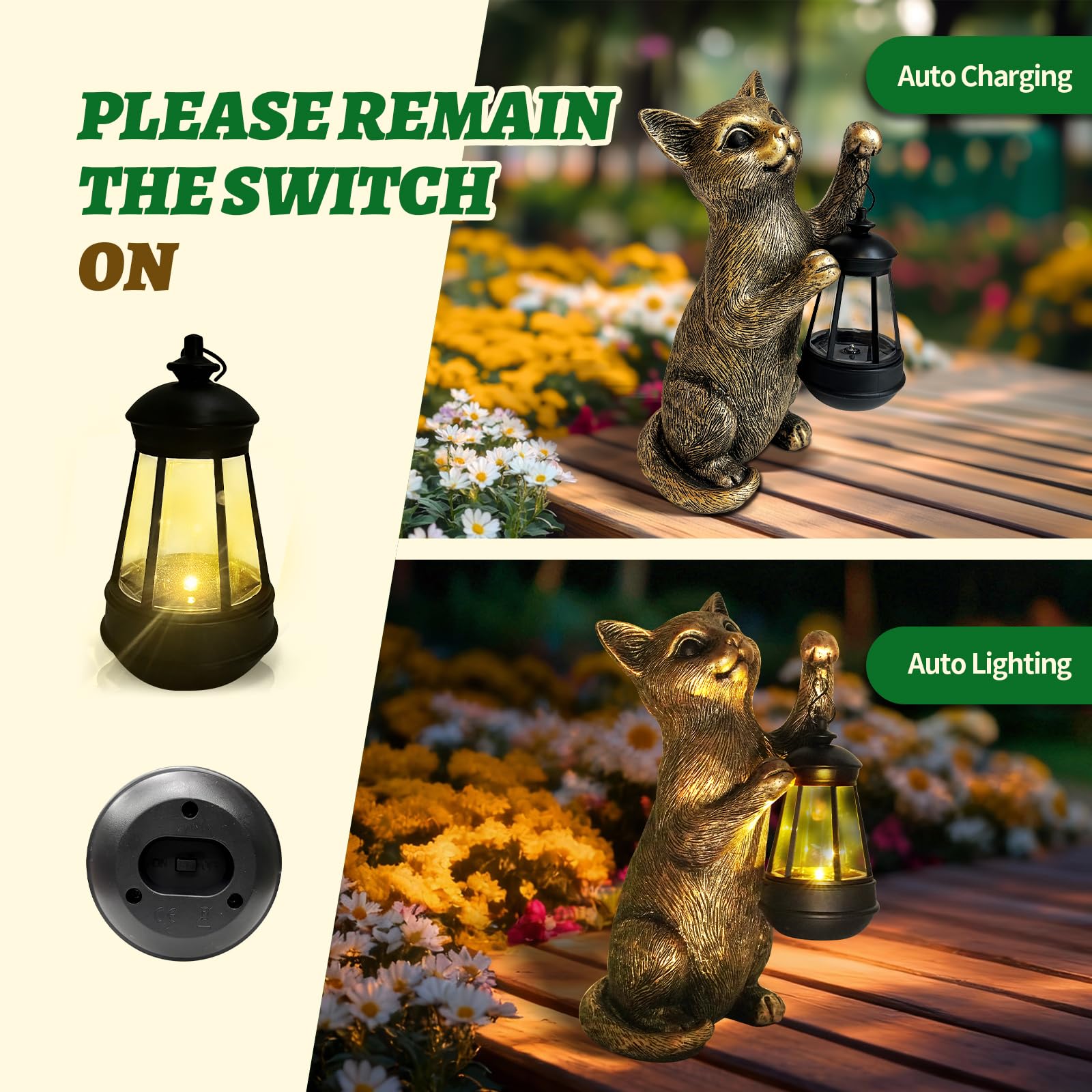 HONGLAND lantern glowing at night: ambient patio illumination benefit