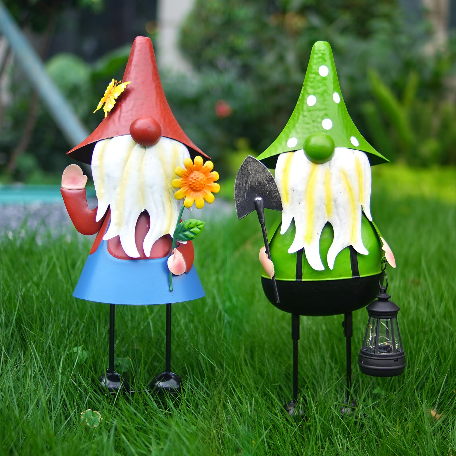 HONGLAND gnome next to foot showing 18-inch scale and perfect placement benefit