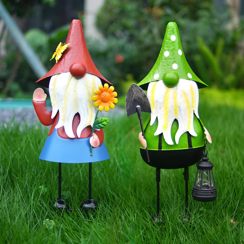 HONGLAND gnome next to foot showing 18-inch scale and perfect placement benefit