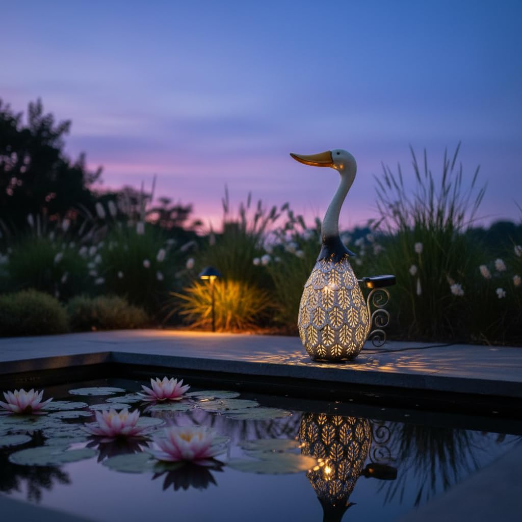 HONGLAND goose on patio step illustrating easy placement and scale