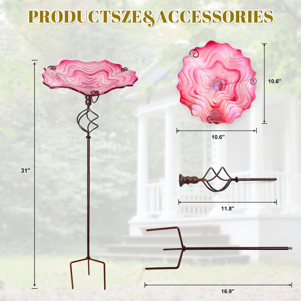 HONGLAND coated metal stake and four-prong base demonstrating stable outdoor support