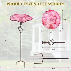 HONGLAND coated metal stake and four-prong base demonstrating stable outdoor support