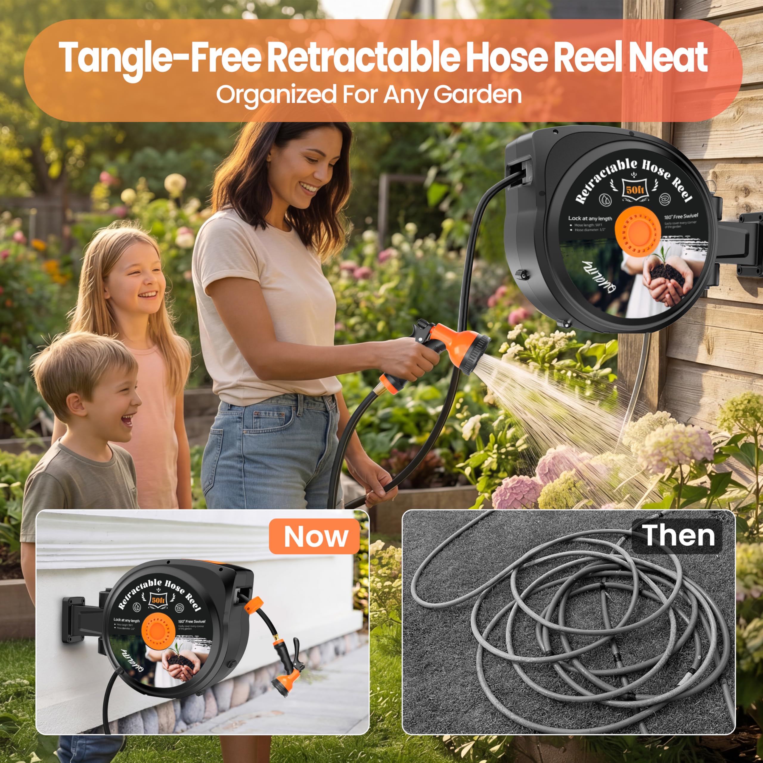 Hongmai hand-held 10-pattern nozzle demonstrating easy spray selection benefit