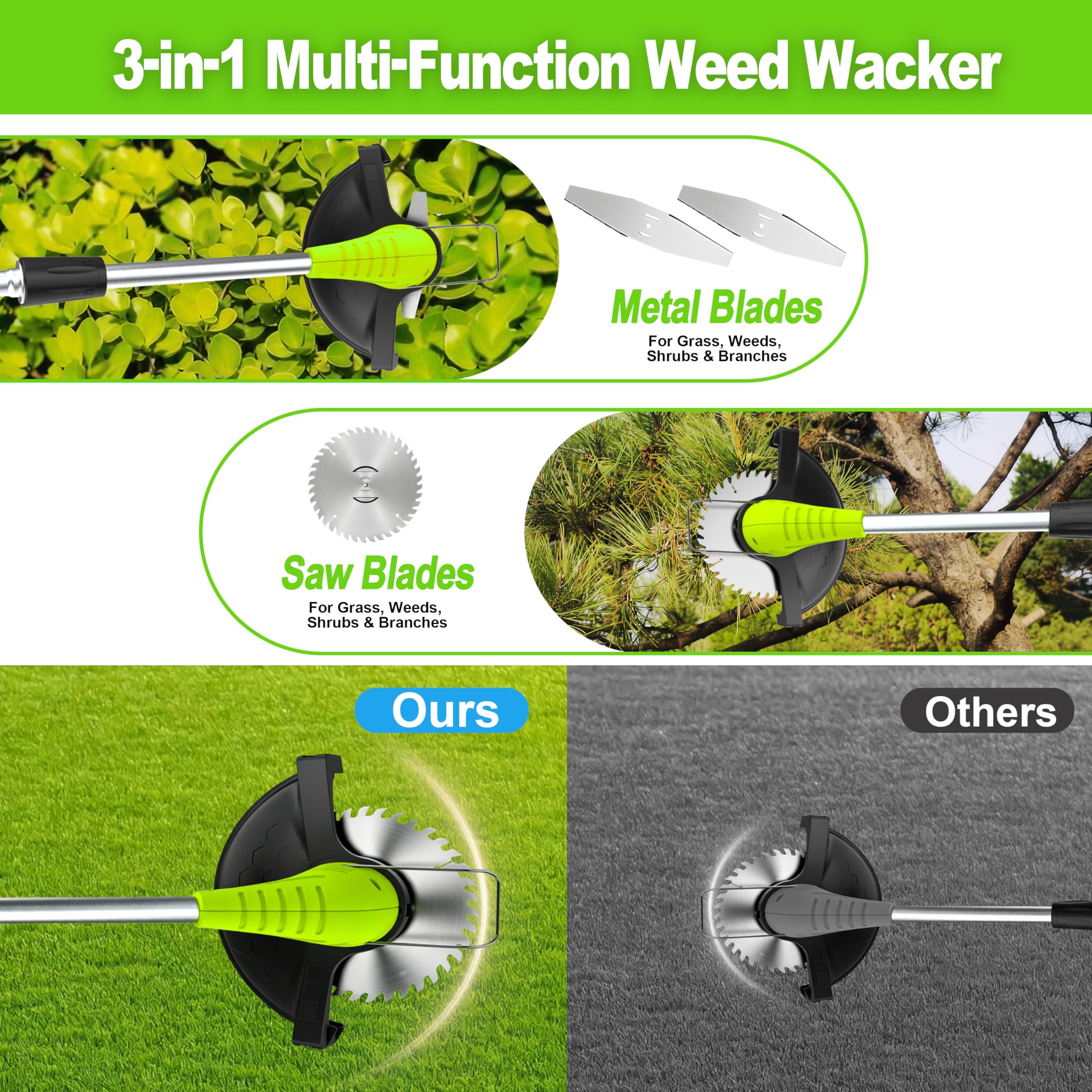 Hongmai metal and circular blades set for cutting weeds and thicker brush